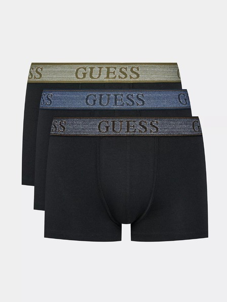 Guess Jeans Súprava čiernych pánskych boxeriek Guess Jeans Underwear 3-Pack U3BG13 K6YW0 Black Elastic Bog