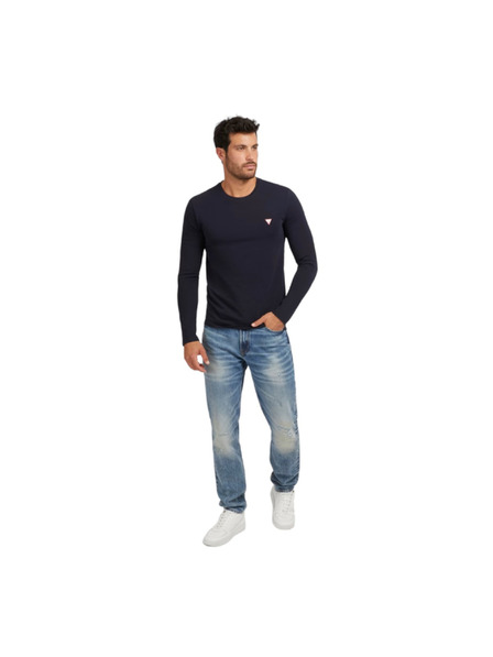 Guess Jeans Pánske tmavo modré tričko s dlhým rukávom Guess jeans