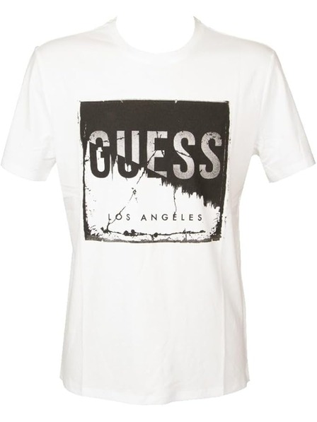Guess Jeans Pánske biele tričko g011 Guess jeans