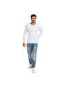 Guess Jeans Pánske biele tričko s dlhým rukávom Guess jeans