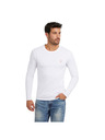Guess Jeans Pánske biele tričko s dlhým rukávom Guess jeans