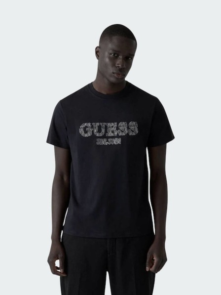 Guess Jeans Pánske čierne tričko k8fq4 Guess jeans