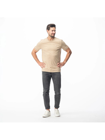 Guess Jeans Pánske béžové tričko 4G Guess jeans