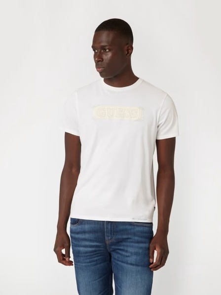 Guess Jeans Pánske biele tričko Guess Logo