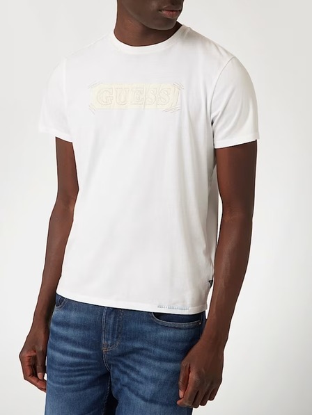 Guess Jeans Pánske biele tričko Guess Logo