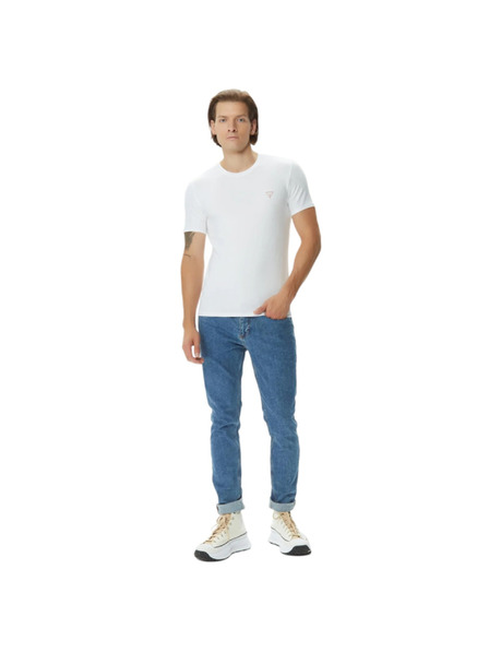 Guess Jeans Pánske biele slim fit tričko G011 Guess jeans