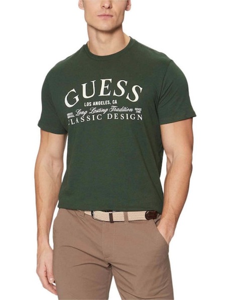 Guess Jeans Pánske zelené tričko jungle green Guess jeans