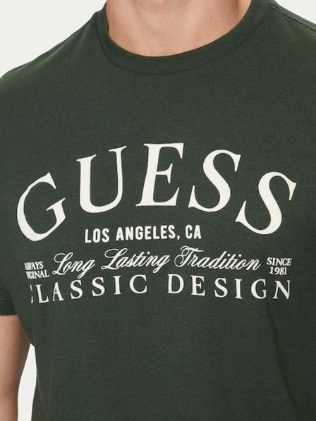 Guess Jeans Pánske zelené tričko jungle green Guess jeans