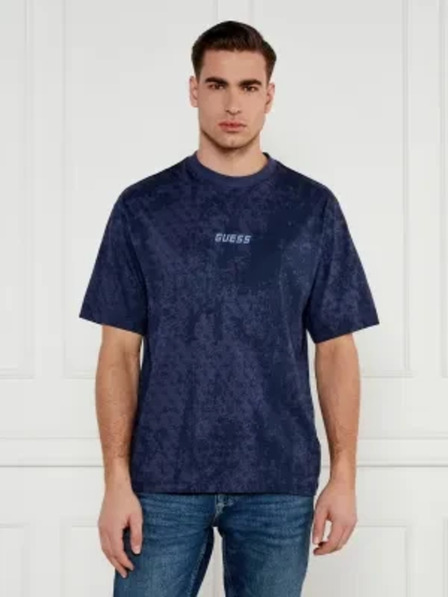 Guess Jeans Pánske modré tričko Gotam Guess jeans