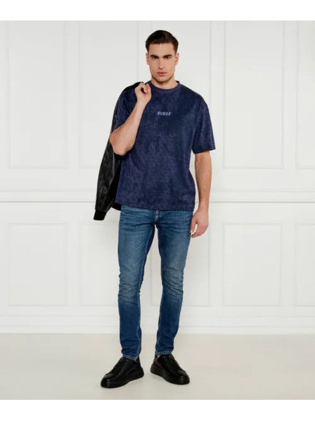 Guess Jeans Pánske modré tričko Gotam Guess jeans