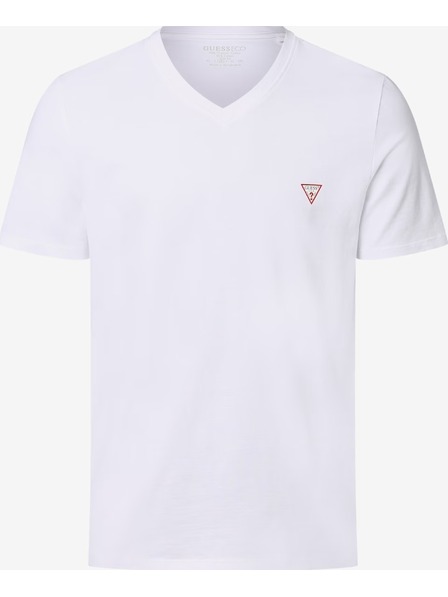 Guess Jeans Pánske biele Slim Fit tričko Guess Jeans T-Shirt G011 Pure White