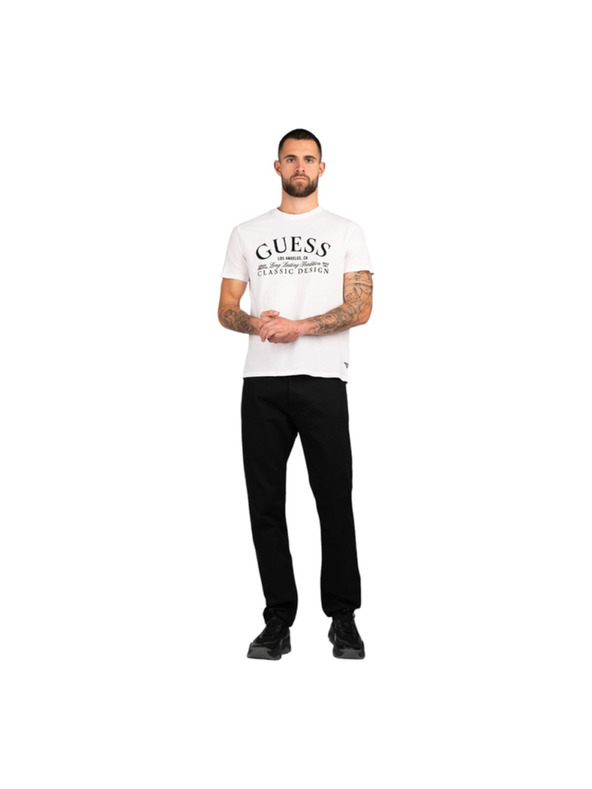 Guess Jeans Pánske biele tričko classic white Guess jeans