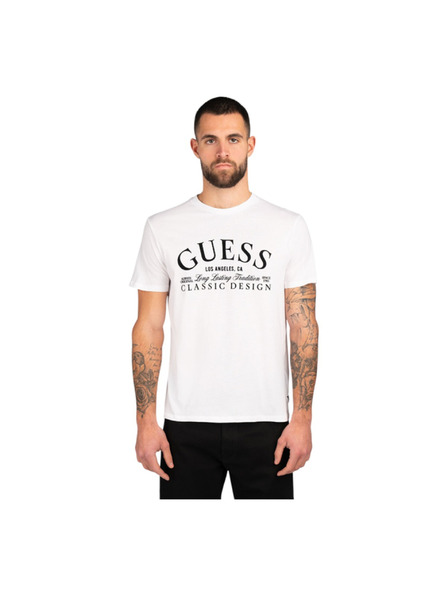 Guess Jeans Pánske biele tričko classic white Guess jeans