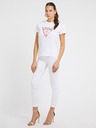 Guess Jeans Dámske biele tričko big triangle logo G011 Guess jeans