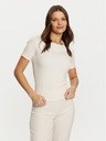 Guess Jeans Dámske biele ecru rebrované tričko G6F4 Guess jeans