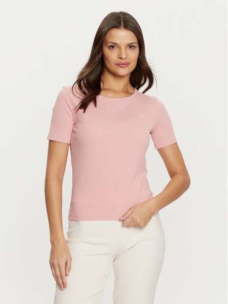 Guess Jeans Dámske ružové rebrované tričko G6J8 Guess jeans
