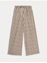 Marks & Spencer Geometrické nohavicové sukne so širokými nohavicami Marks & Spencer hnedá