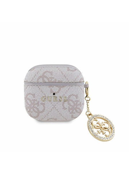 Guess Guess 4G Script PC/PU Charm Obal pre AirPods 4 Pink