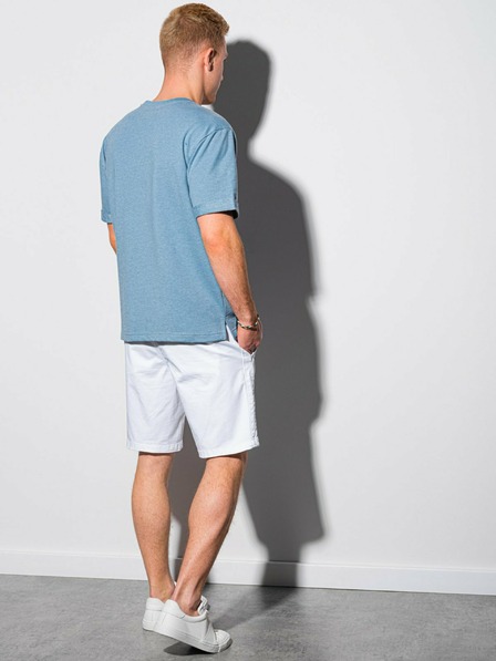 Ombre Clothing Modré pánske tričko s vreckom Ombre Clothing S1371