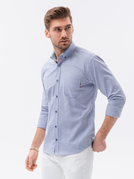 Ombre Clothing Svetlo modrá pánska košeľa Ombre Clothing K643