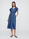 GAP Chambray maxi šaty s vreckami Americana GAP