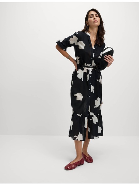 Marks & Spencer Voľné midi šaty s potlačou, s vysokým podielom lyocellu Marks & Spencer námorná modrá