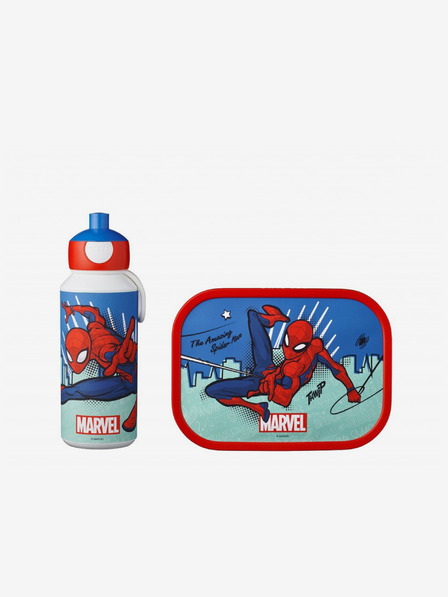 Mepal Modrá a červená súprava na desiatu pre deti Mepal Campus Spiderman