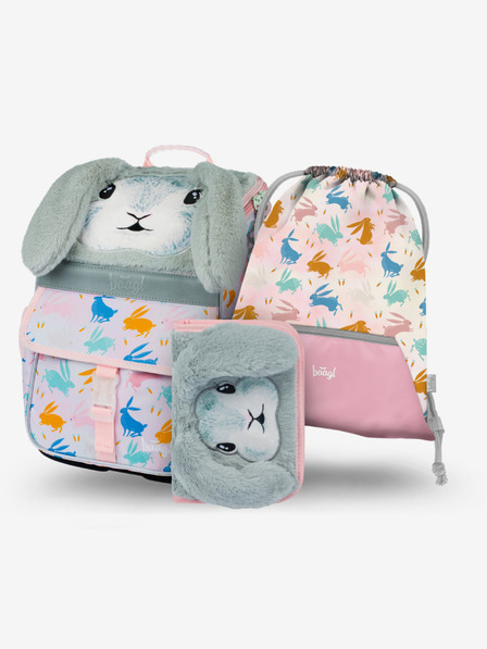 BAAGL  Béžový 3 SET Zippy Bunny: aktovka, peračník, taška Baagl