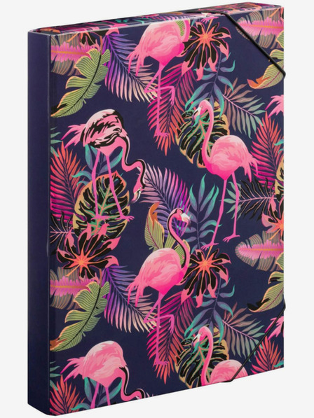 BAAGL  Modrý obal na školský zošit A4 Jumbo Flamingos Baagl