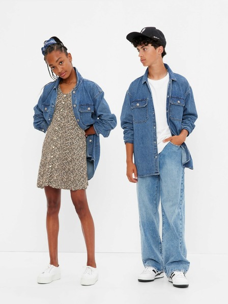 GAP Teen džínsová oversize košeľa Unisex GAP