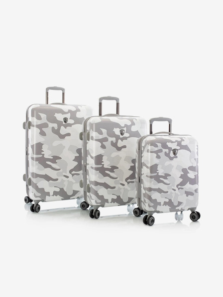 Heys Sada troch bielych kufrov Heys White Camo S,M,L