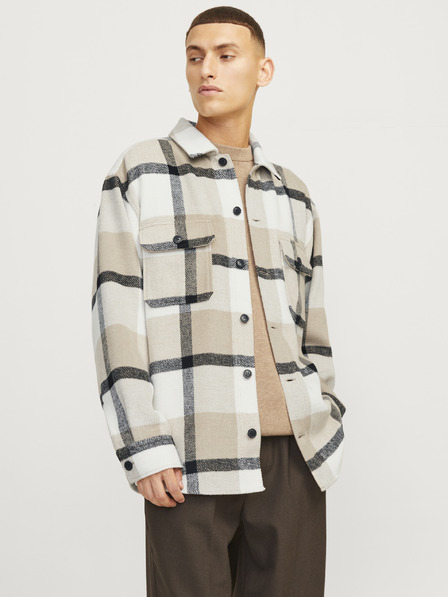 Jack & Jones Jack & Jones Pánske béžové vrchné tričko