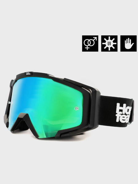Horsefeathers MTB okuliare Patriot - black/mirror green HORSEFEATHERS