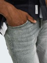 ONLY & SONS Svetlosivé pánske džínsy slim fit strihu s vyšívaným efektom ONLY & SONS Loom