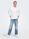ONLY & SONS Modré voľné džínsy s roztrhaným efektom ONLY & SONS Edge