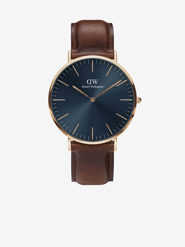 Daniel Wellington Tmavohnedé pánske kožené hodinky Daniel Wellington CLASSIC