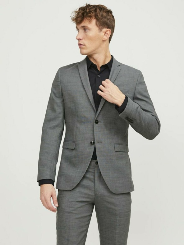 Jack & Jones Jack & Jones Šedá pánska obleková bunda