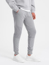 Ombre Clothing Pánske teplákové nohavice s vydutými látkovými vložkami - sivé V5 OM-PASK-0127