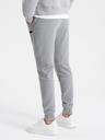 Ombre Clothing Pánske teplákové nohavice s vydutými látkovými vložkami - sivé V5 OM-PASK-0127