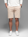 Ombre Clothing Pánske bavlnené teplákové šortky BASIC beige Ombre Oblečenie
