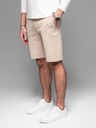Ombre Clothing Pánske bavlnené teplákové šortky BASIC beige Ombre Oblečenie