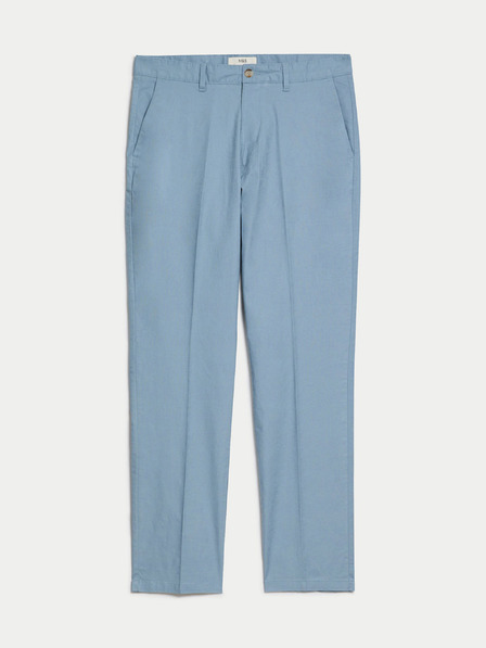 Marks & Spencer Modré pánske chino nohavice s plátnom Marks & Spencer