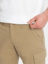 Ombre Clothing Pánske jednofarebné krátke nohavice s cargo vreckami - pieskové V1 OM-SRCG-0133 Oblečenie Ombre