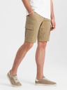 Ombre Clothing Pánske jednofarebné krátke nohavice s cargo vreckami - pieskové V1 OM-SRCG-0133 Oblečenie Ombre