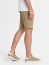 Ombre Clothing Pánske jednofarebné krátke nohavice s cargo vreckami - pieskové V1 OM-SRCG-0133 Oblečenie Ombre