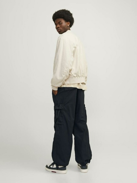 Jack & Jones Čierne pánske cargo nohavice Jack & Jones Parachute