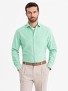 Ombre Clothing Pánska bavlnená oxfordská košeľa v pastelových farbách - mentolová Ombre Clothing