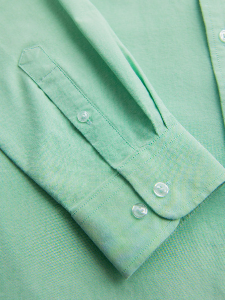 Ombre Clothing Pánska bavlnená oxfordská košeľa v pastelových farbách - mentolová Ombre Clothing