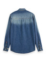 Scotch & Soda Modrá pánska džínsová košeľa Scotch & Soda Pracovné oblečenie