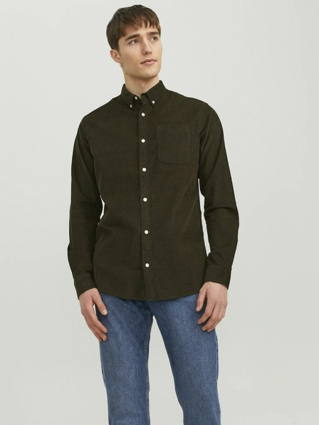 Jack & Jones Jack & Jones Khaki pánska manšestrová košeľa